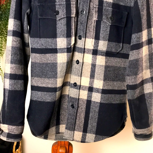 J. Crew Wallace & Barnes Plaid Heavy Work Shirt Jacket Wool Coat XS - Picture 5 of 10